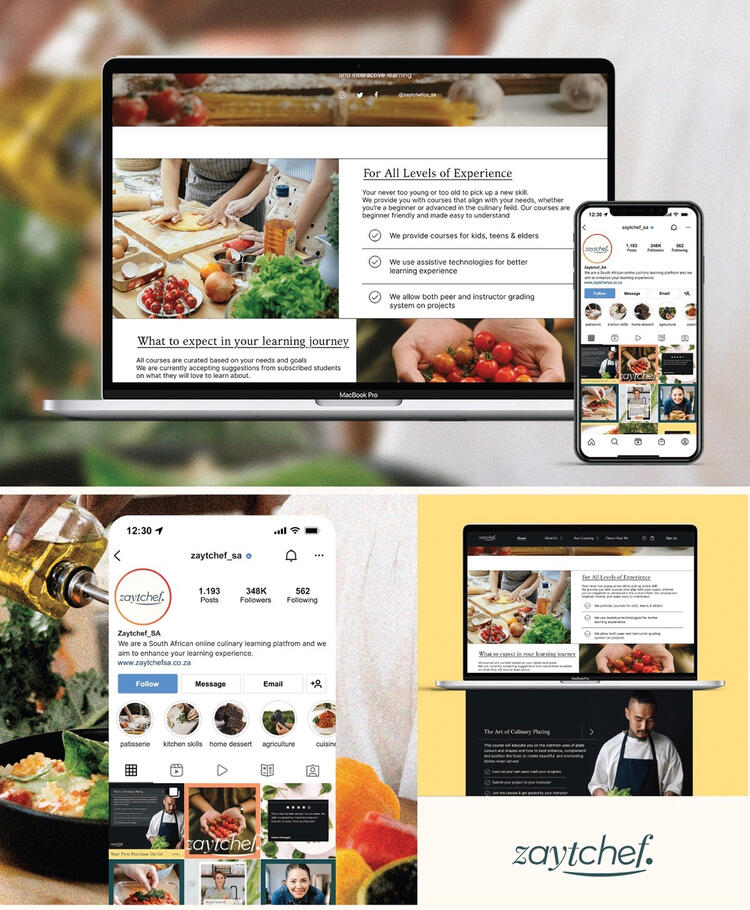 Website design concept for a gastronomy online platform